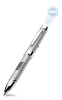 Ручка-фонарик с проецирующимся логотипом, серебристая