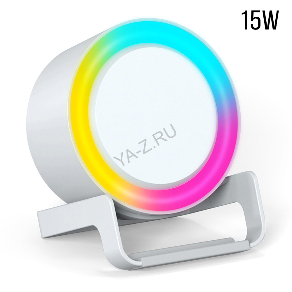 Беспроводная Bluetooth колонка U-Tone RGB c функцией беспроводной зарядки 15W, белый