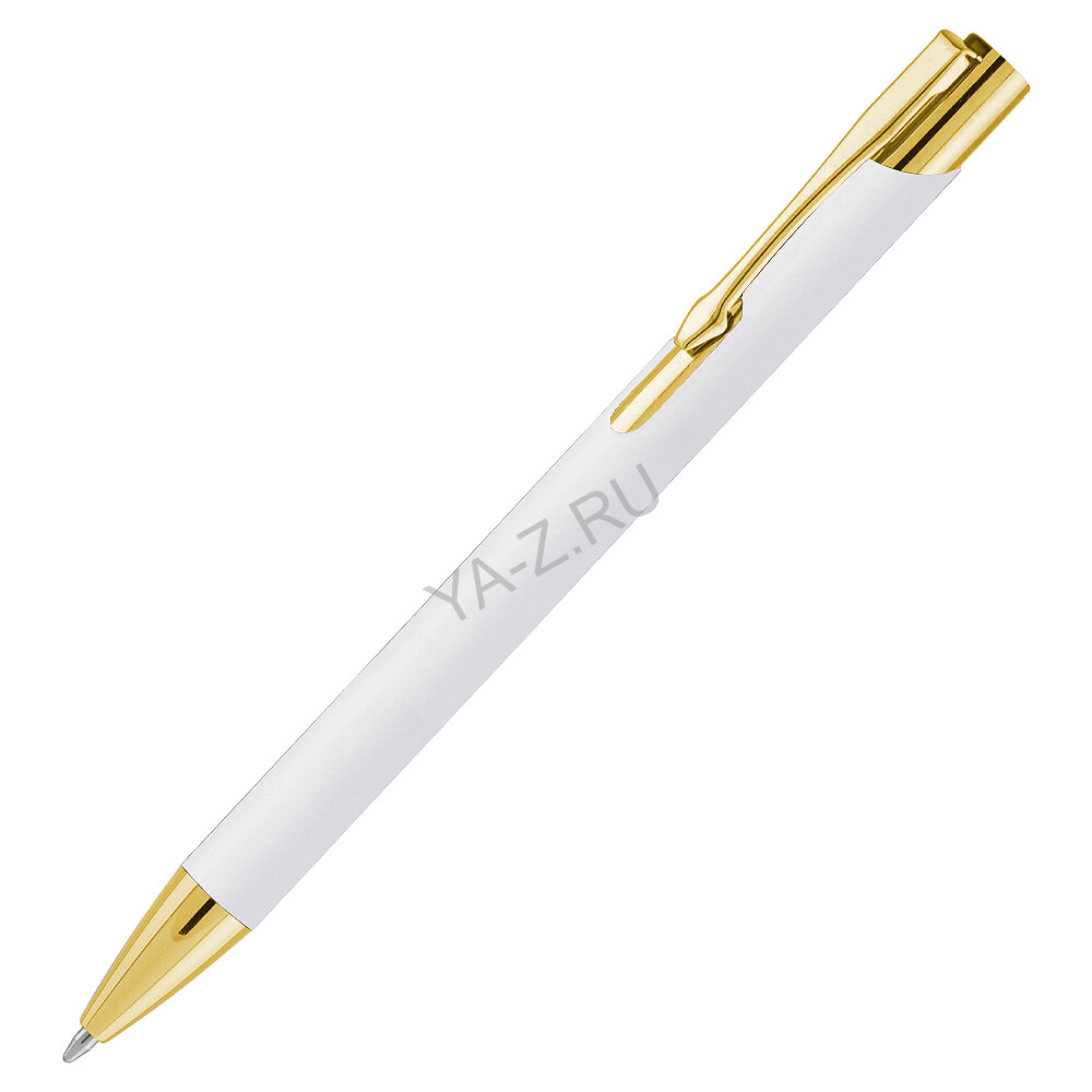 Ручка шариковая, Legend Soft Touch Mirror Gold Requis, белая/золотистая