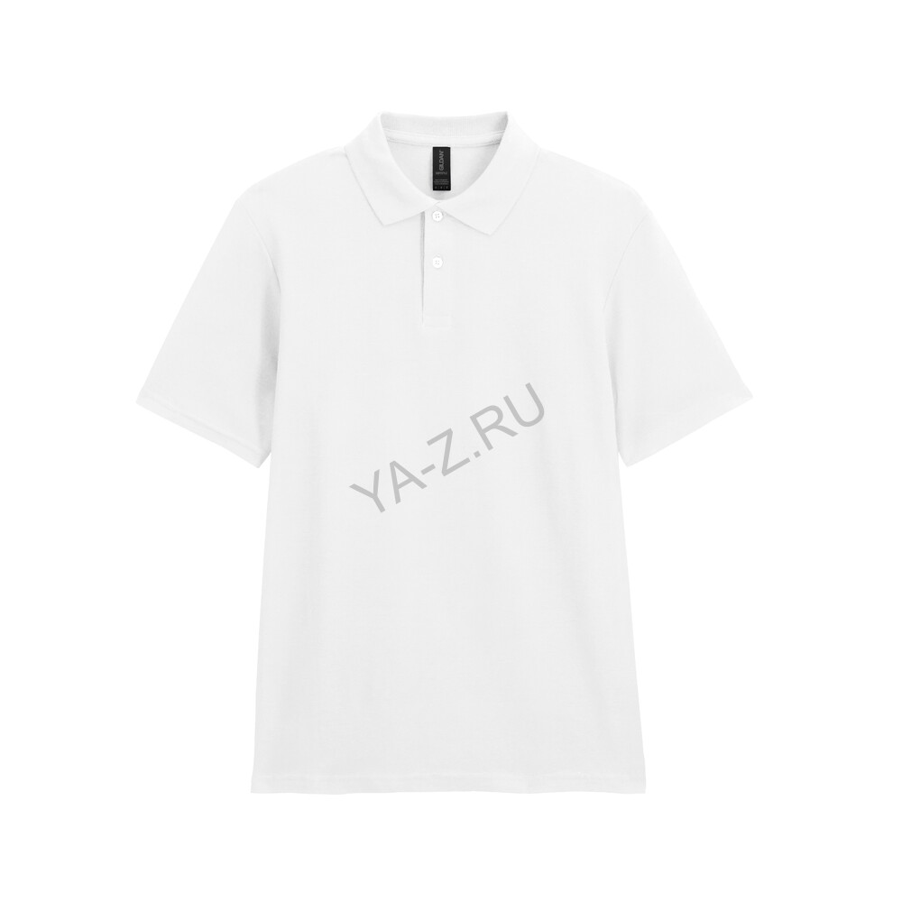 Футболка поло SOFTSTYLE ADULT DOUBLE PIQUE, БЕЛЫЙ 4XL