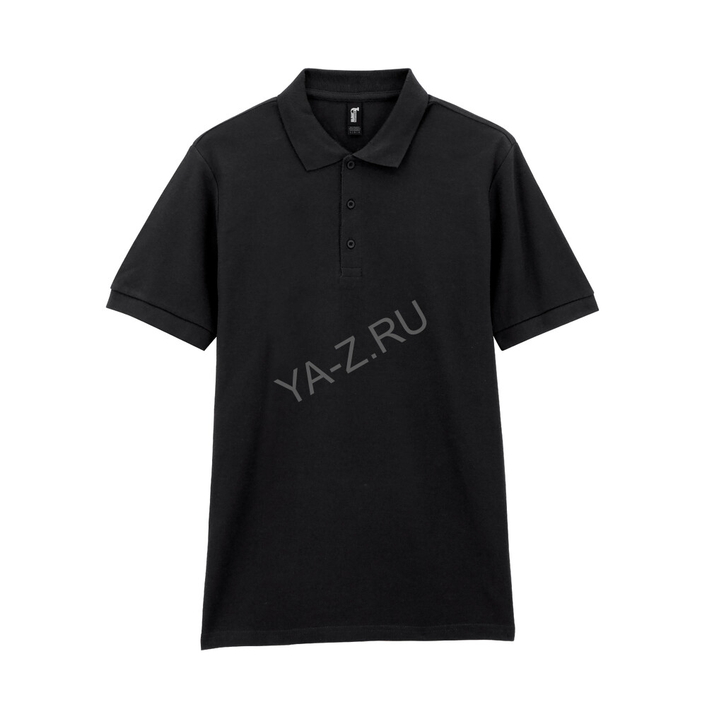 Футболка поло PREMIUM COTTON ADULT DOUBLE PIQUE, ЧЕРНЫЙ 2XL