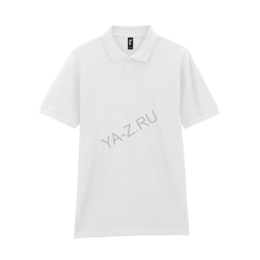 Футболка поло PREMIUM COTTON ADULT DOUBLE PIQUE, БЕЛЫЙ 2XL