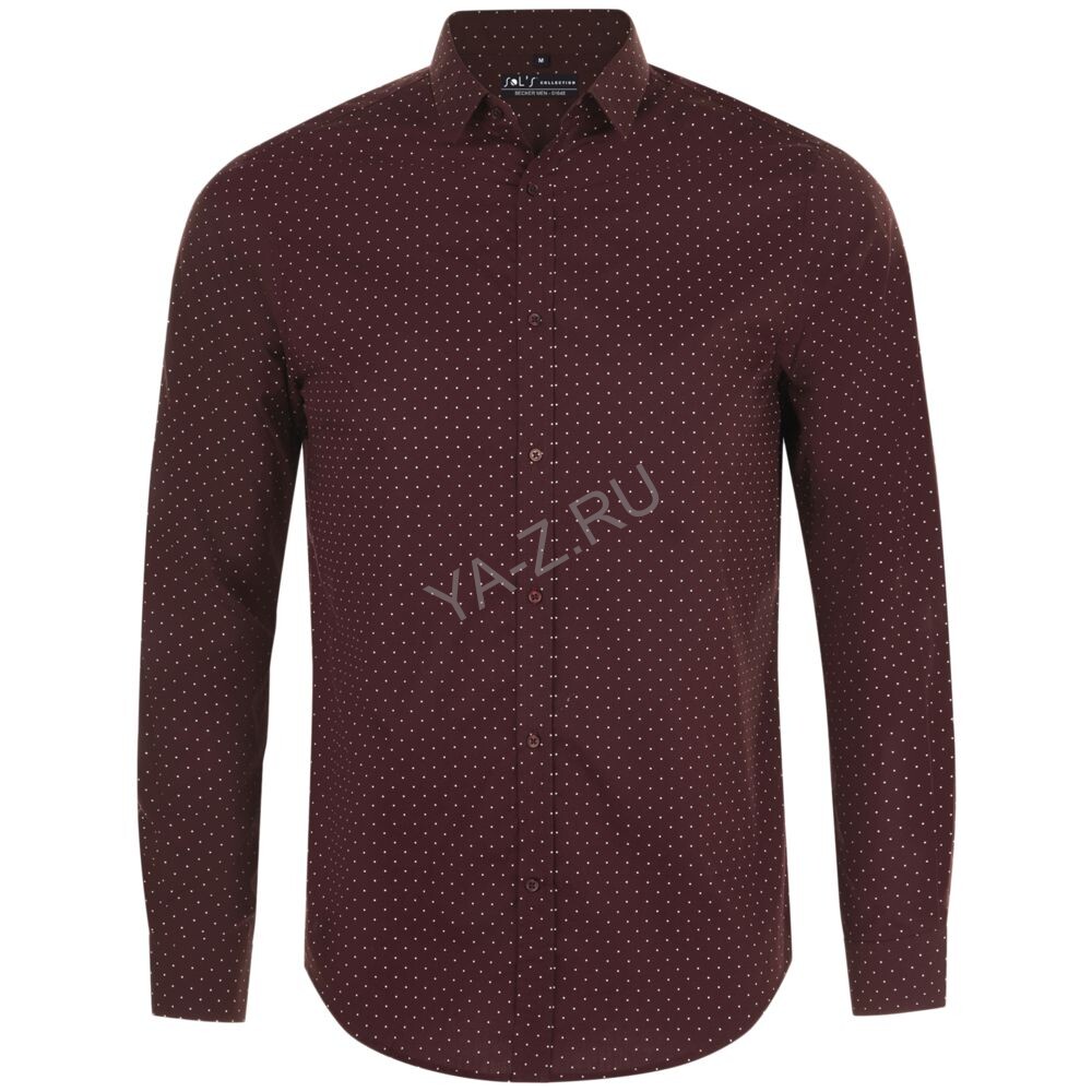 Рубашка мужская Becker Men, бордовая с белым, размер 3XL