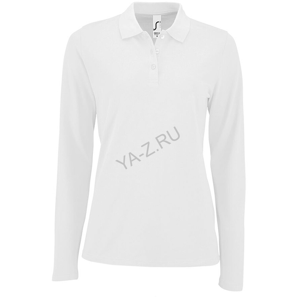 Рубашка поло женская с длинным рукавом Perfect LSL Women белая, размер XXL