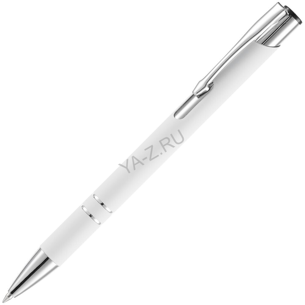 Ручка шариковая Keskus Soft Touch, белая