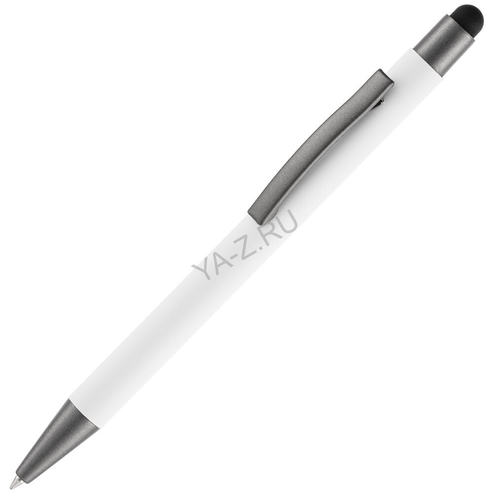 Ручка шариковая Atento Soft Touch со стилусом, белая