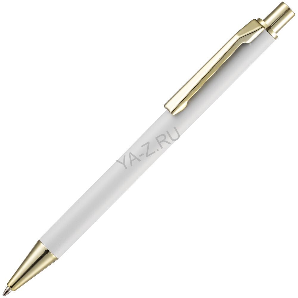 Ручка шариковая Lobby Soft Touch Gold, белая