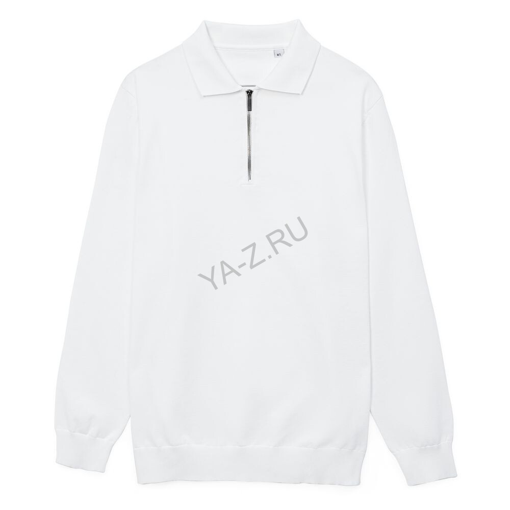Рубашка поло мужская с длинным рукавом Terrazzo, белая, размер L/XL