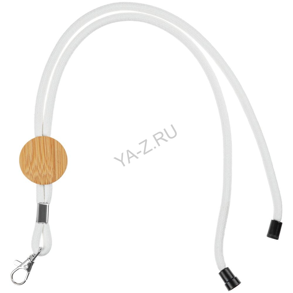 Шнурок для бейджа Tube Wood, белый