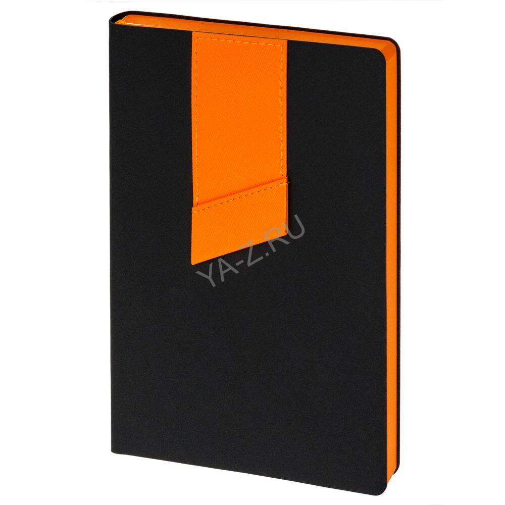 Ежедневник Bookmark, недатированный, черный с оранжевым