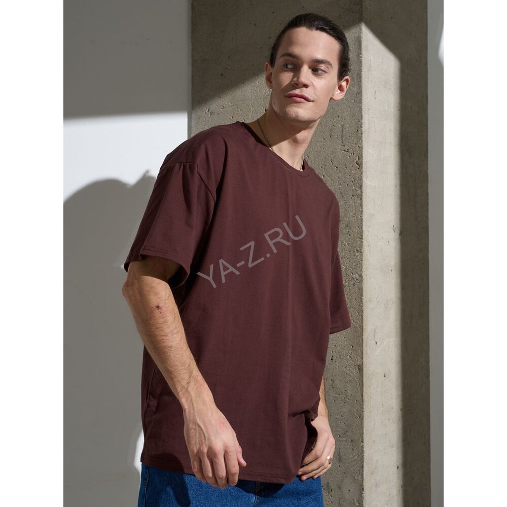 Футболка Oversize Premium, коричневая (шоколад), размер S
