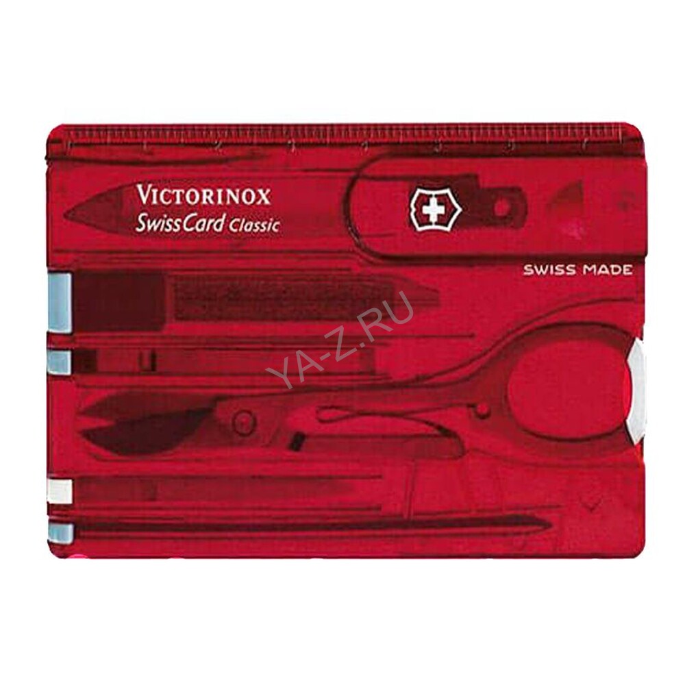 Набор инструментов SwissCard, полупрозрачный красный