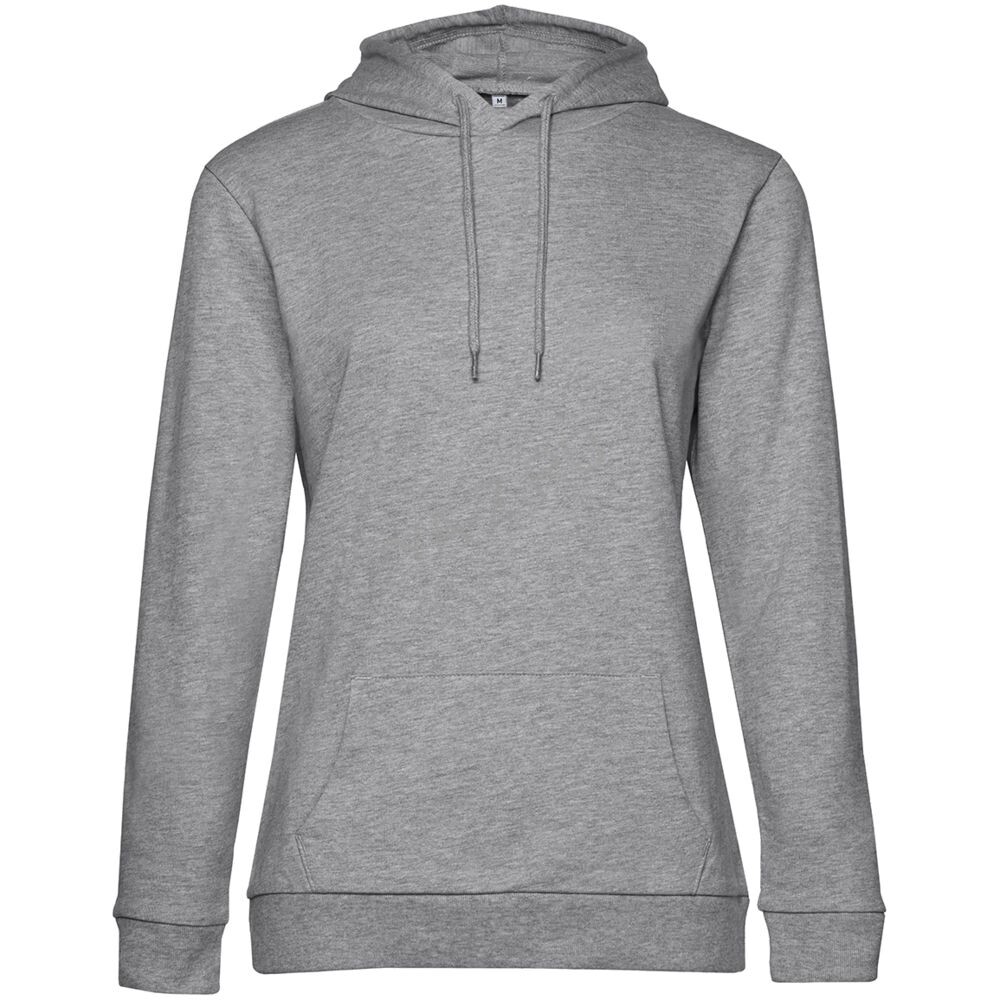 Толстовка с капюшоном женская Hoodie, серый меланж, размер M