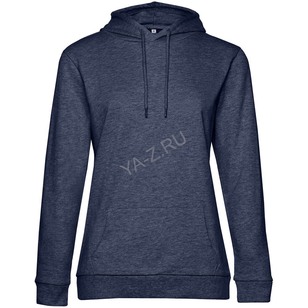Толстовка с капюшоном женская Hoodie, синий меланж, размер S