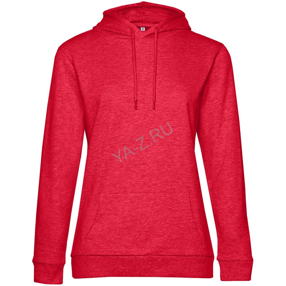 Толстовка с капюшоном женская Hoodie, красный меланж, размер XS
