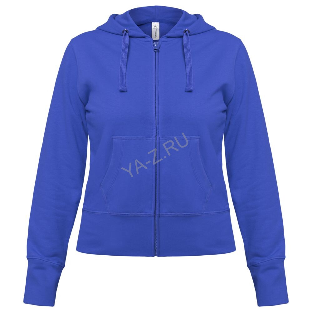 Толстовка женская Hooded Full Zip ярко-синяя, размер XL