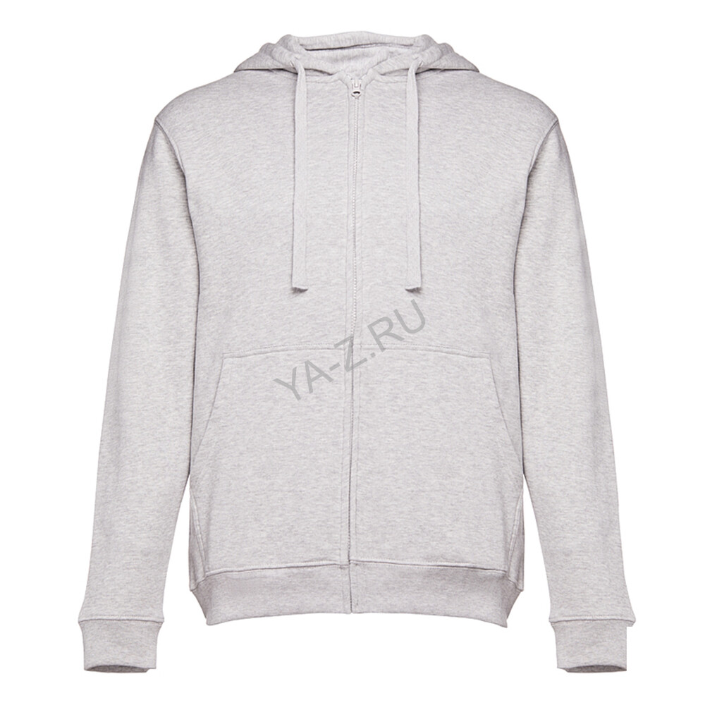 Толстовка мужская с капюшоном на молнии AMSTERDAM, серый меланж, 4XL, 50% хлопок, 50% п/э, 320 г/м2
