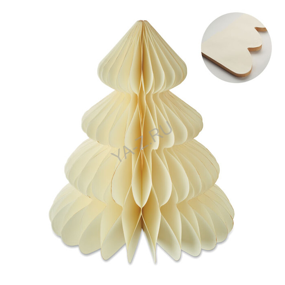 Paper Xmas tree decoration бежевый