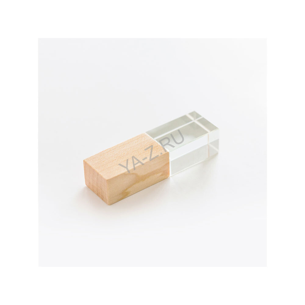 USB 2.0- флешка на 64 Гб кристалл дерево
