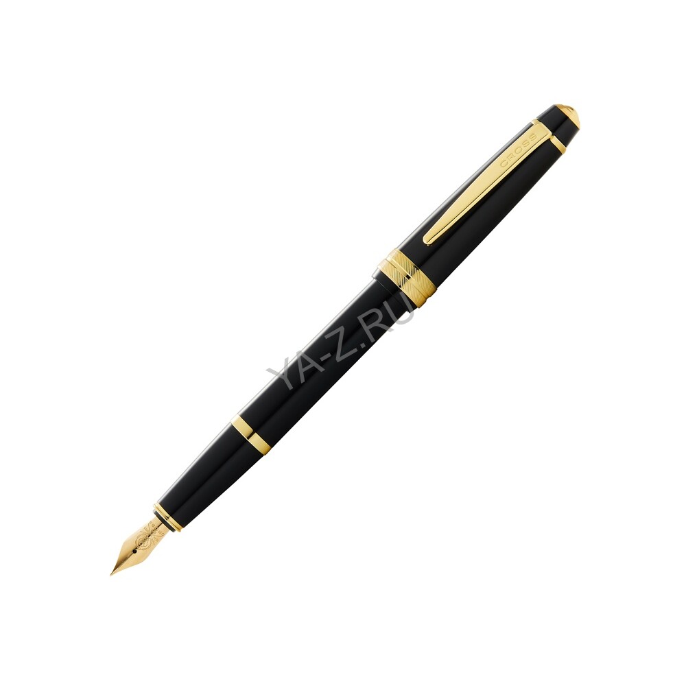 Ручка перьевая «Bailey Ligh Polished Black Resin and Gold Tone», перо F