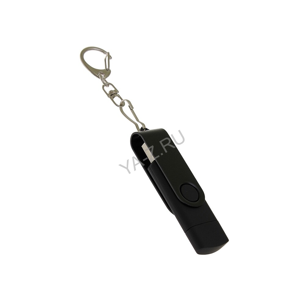 USB 3.0- флешка на 16 Гб с поворотным механизмом и дополнительным разъемом Type-C