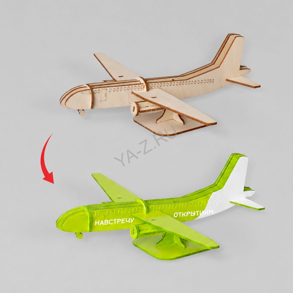 Деревянный 3d пазл «Самолет»