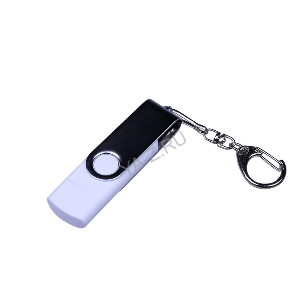 USB 2.0/micro USB/Type-C- флешка на 32 Гб c поворотным механизмом