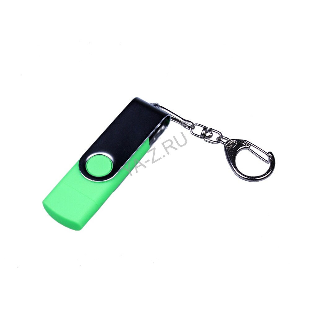 USB 3.0/micro USB/Type-C- флешка на 32 Гб с поворотным механизмом