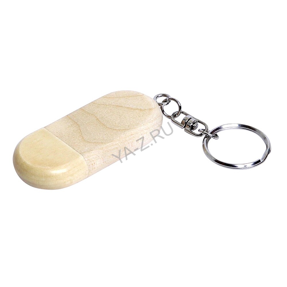 USB 2.0- флешка на 64 Гб овальной формы и колпачком с магнитом