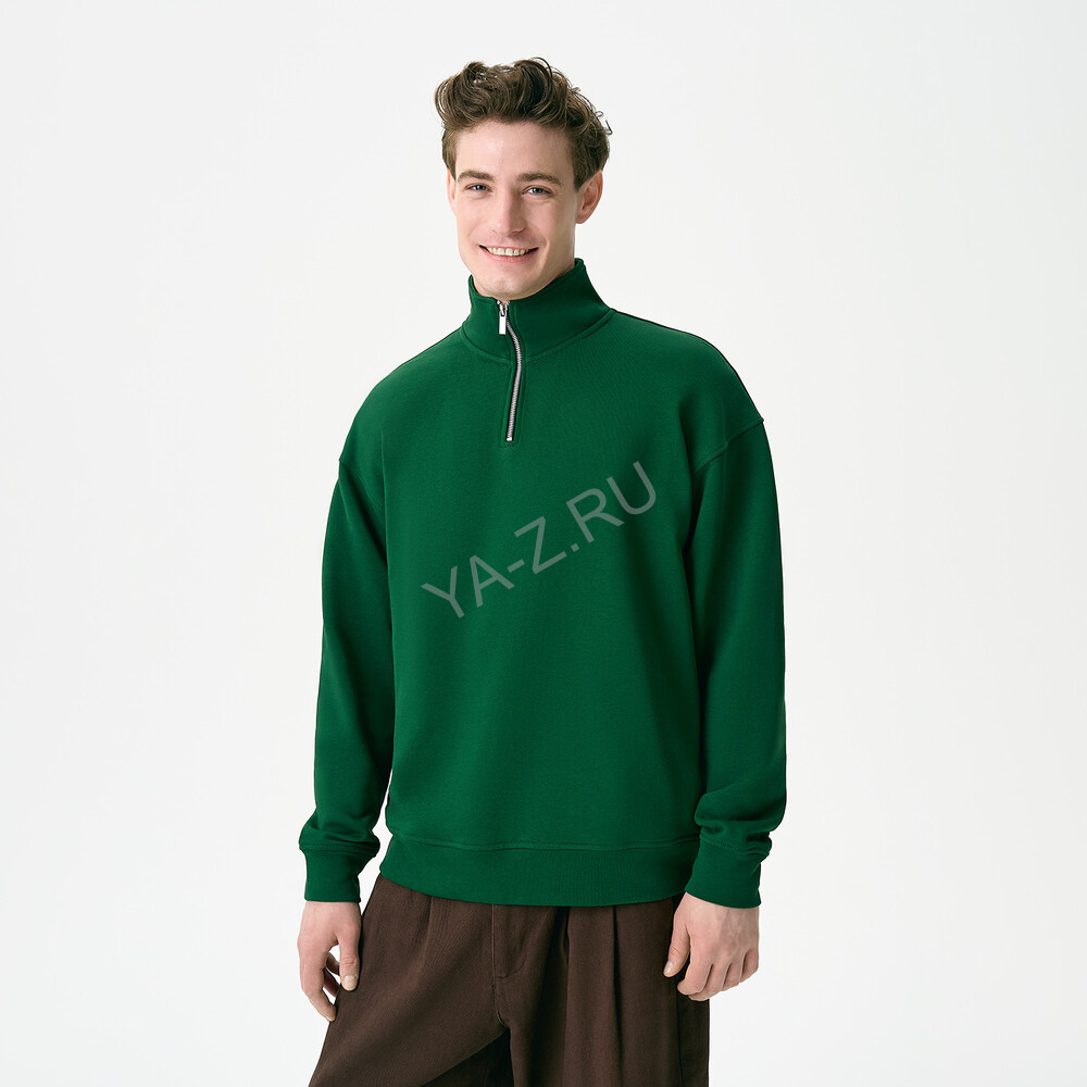 Толстовка на молнии унисекс Флоу (Flow), зеленая, размер 5XL/6XL