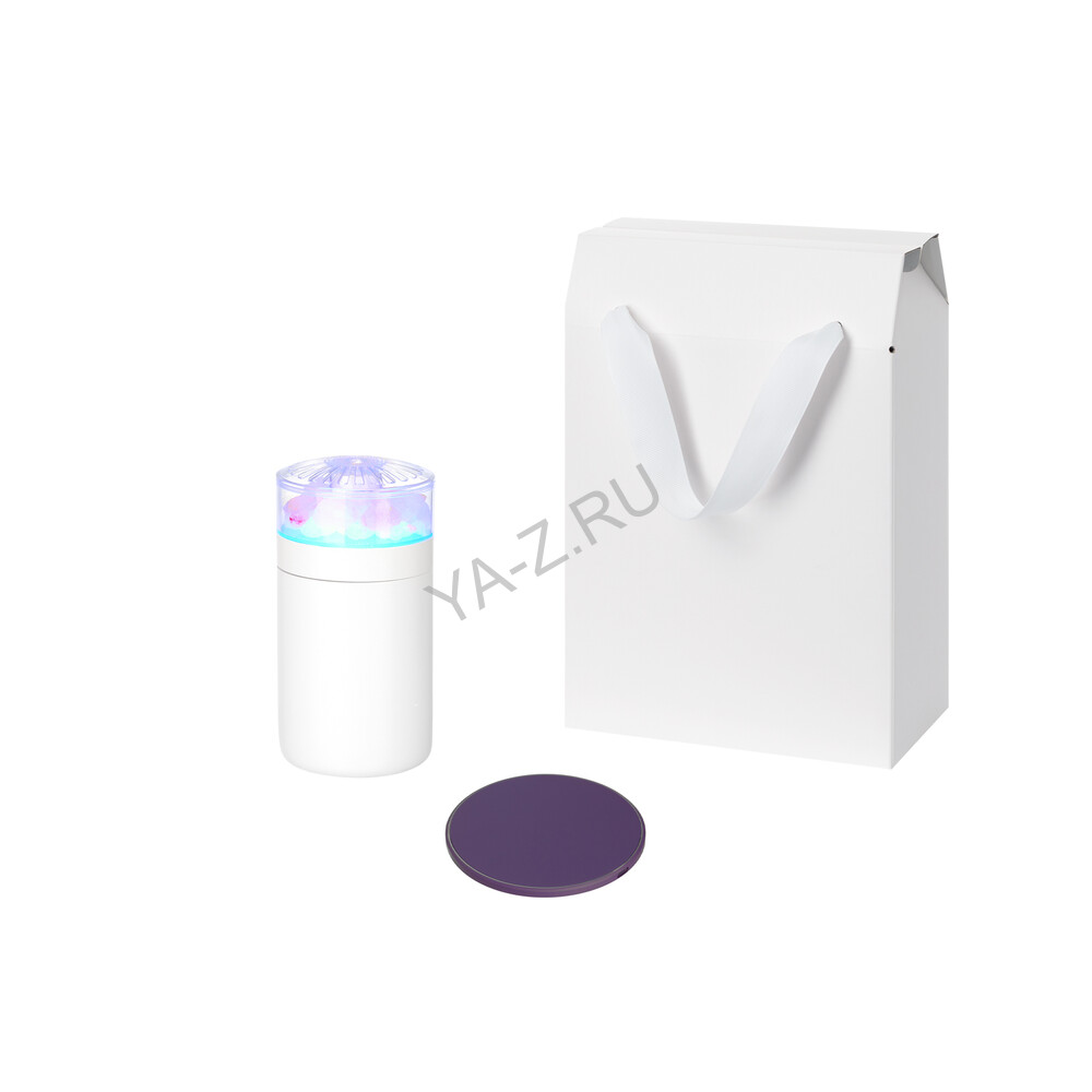 Подарочный набор Кристалл, Аурис (Crystal, Auris), фиолетовый (увлажнитель воздуха, зарядное устройство)