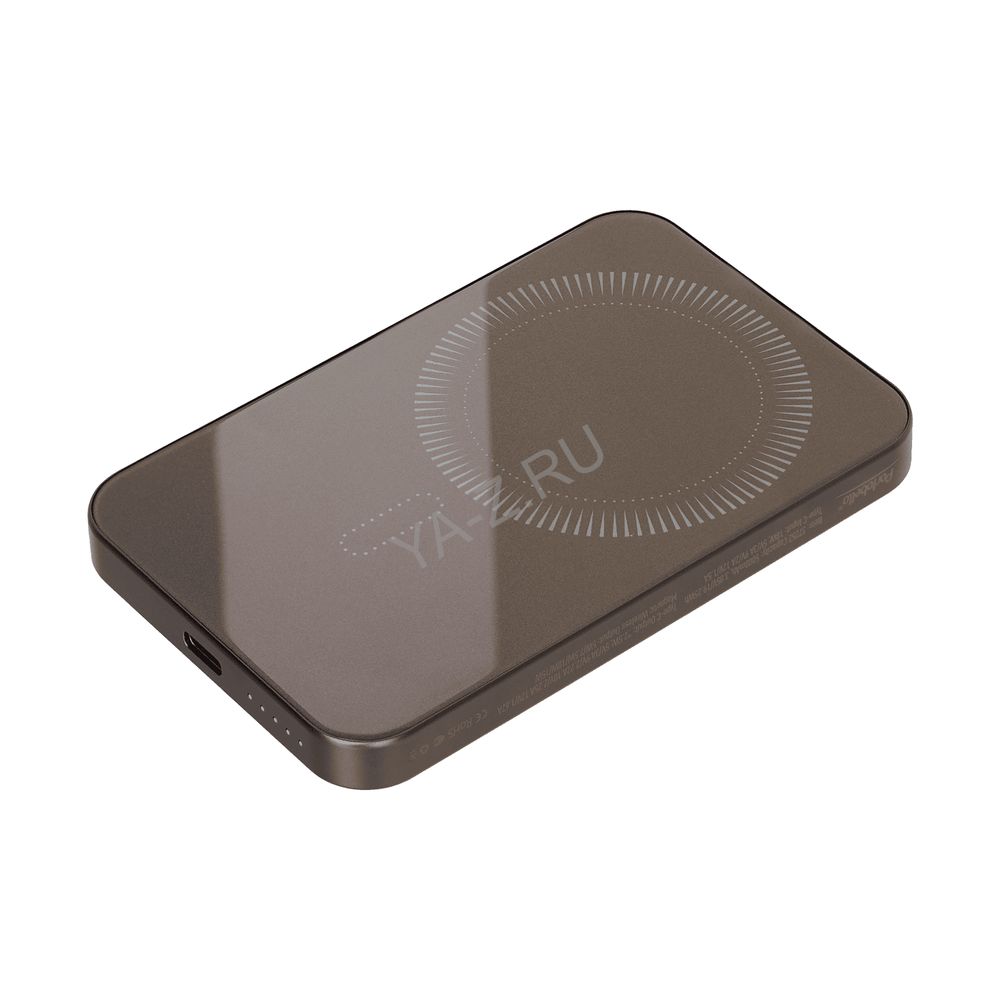 Внешний аккумулятор Артекс PD (Artex PD) 5000mAh с функцией беспроводной зарядки 15W, коричневый