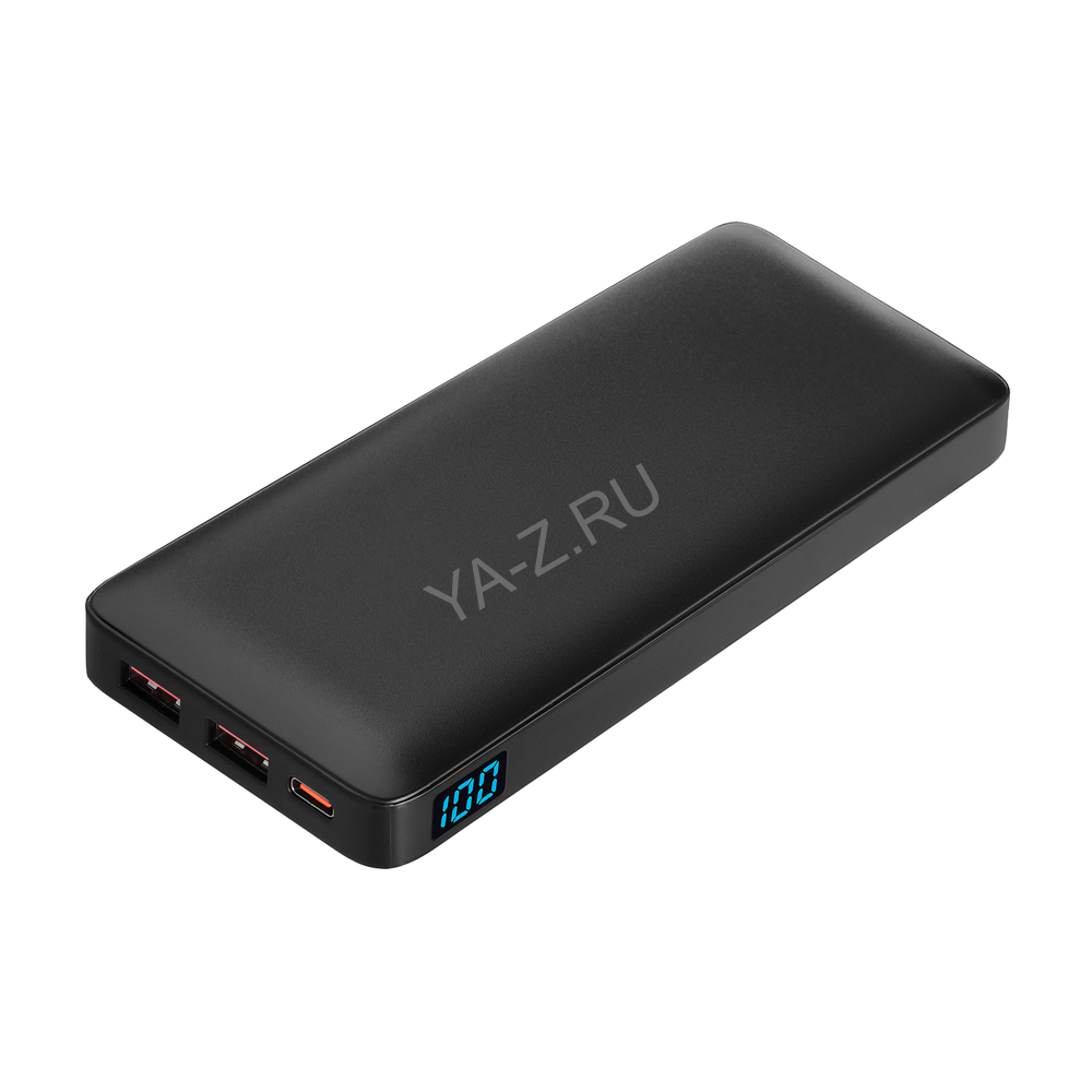 Внешний аккумулятор с цветной подсветкой Анкор Макс Плюс PD (Ancor PD Max Plus) 10000 mAh, черный