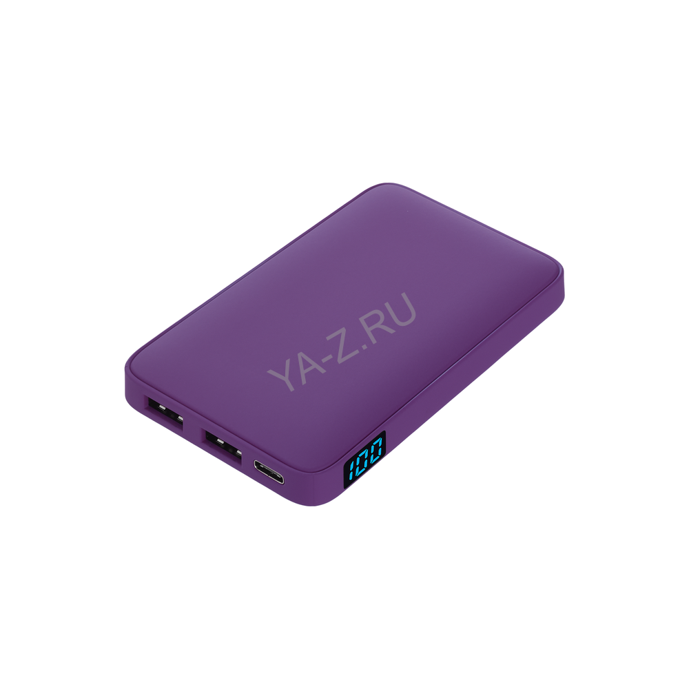 Внешний аккумулятор с подсветкой Анкор (Ancor) 5000 mAh, фиолетовый