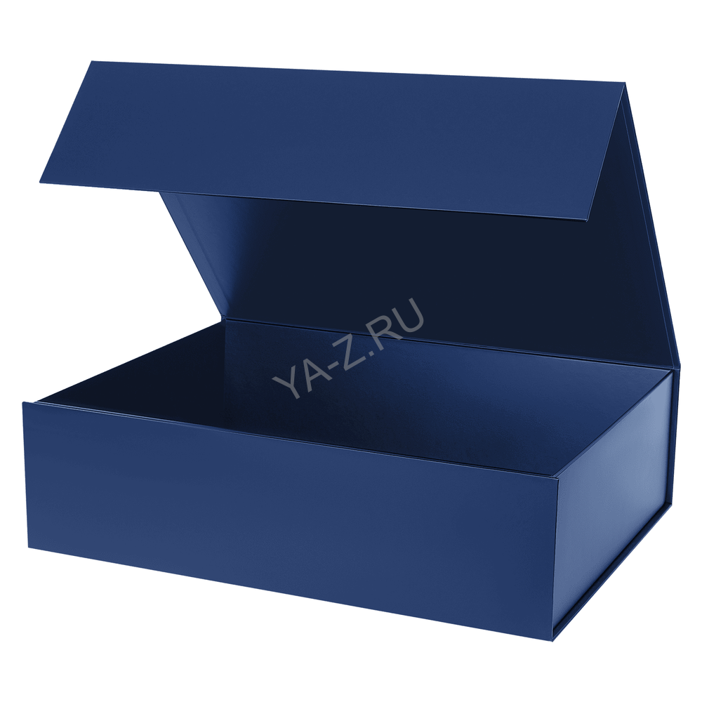 Подарочная коробка-трансформер с замковыми клапанами большая, синяя