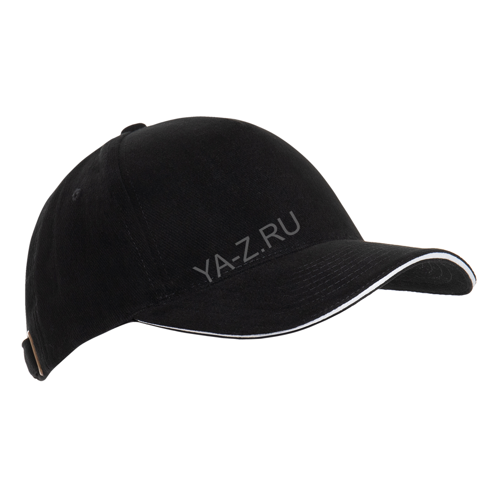Бейсболка с кантом STAN 5 клиньев хлопок 280, 11K, Чёрный,  (20)  (56-58/ONE SIZE)
