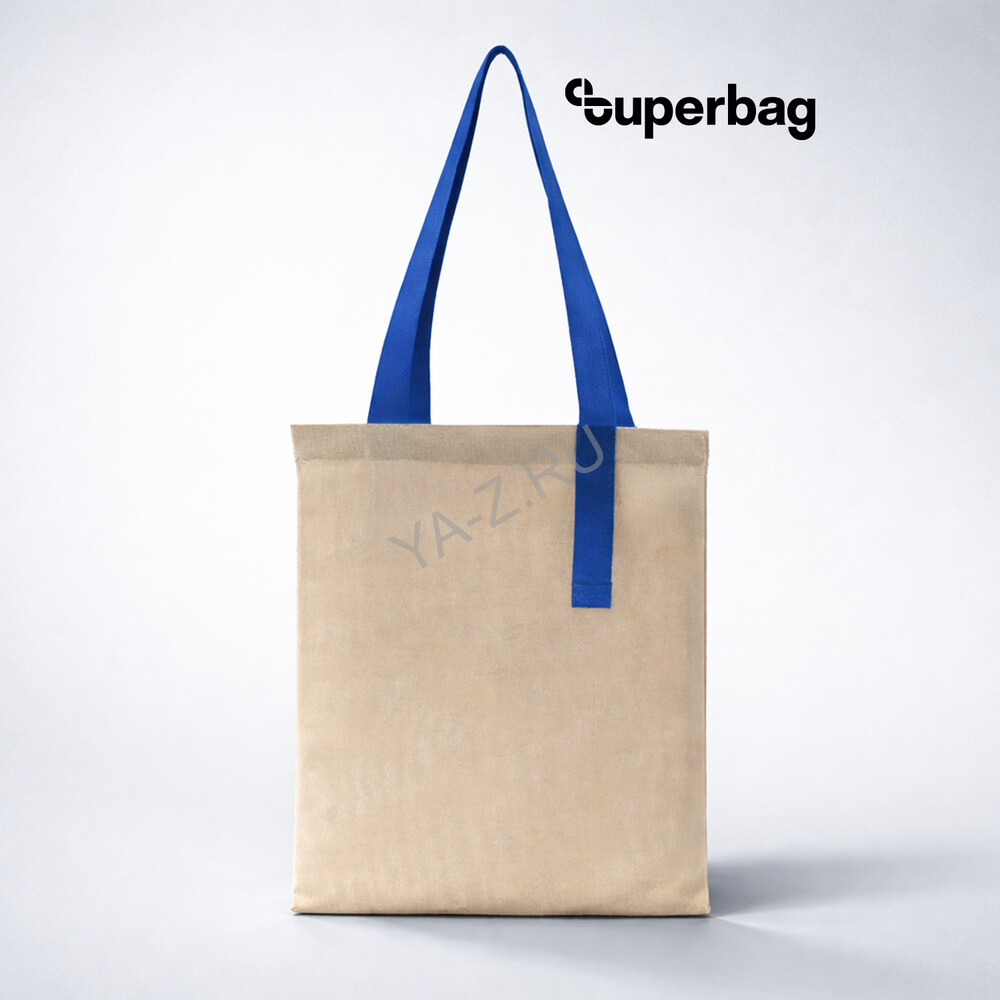 Шоппер Superbag Light, с внутренним креплением (полукольцо) (неокрашенный с синим)