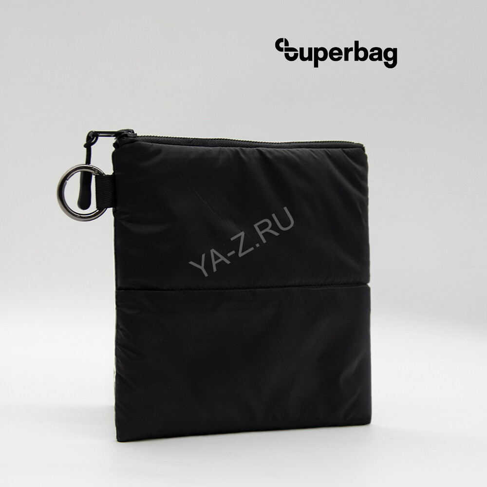 Органайзер для мелочей Superbag Bubble, стёганый, на молнии, с креплением на кольцо-карабин (черный)