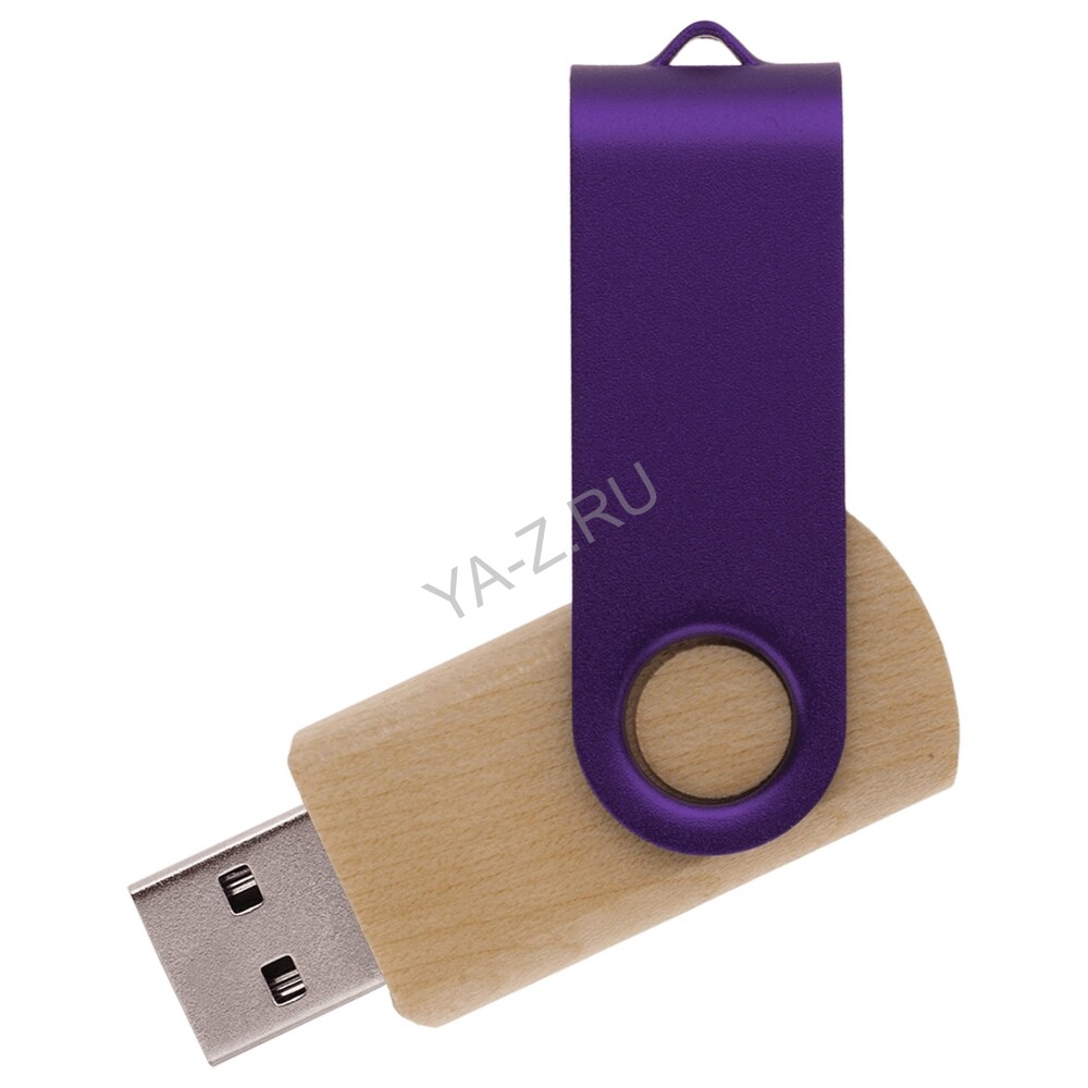 Флешка TWIST WOOD COLOR Светлое дерево с фиолетовым 4014.31.11.32ГБ