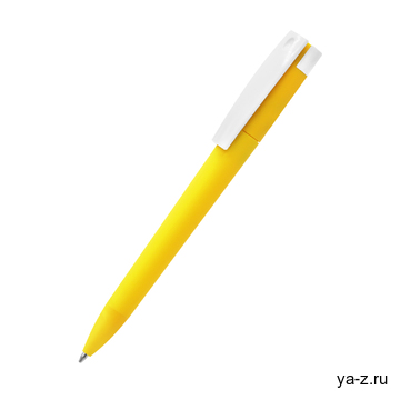 Ручка пластиковая T-pen софт-тач, желтая