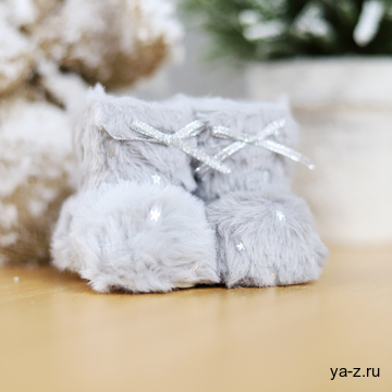 Новогоднее украшение (валенки) Бутс,серый
