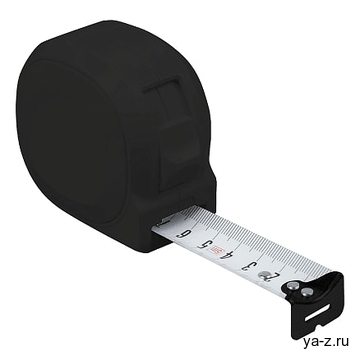 Рулетка Tools Standart, 5 метров, черная, пластиковая, с ремешком