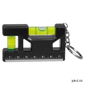 Брелок уровень Tools Pocket level, пластиковый, черный