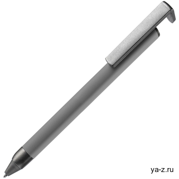 Ручка шариковая Standic с подставкой для телефона, серая