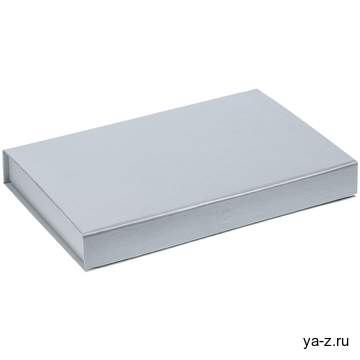 Коробка Silk с ложементом под ежедневник 10x16 см, аккумулятор и ручку, серебристая
