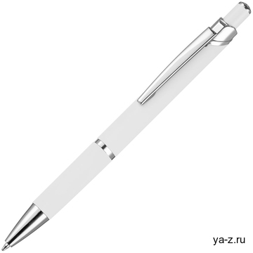 Ручка шариковая Chromos Soft Touch, белая