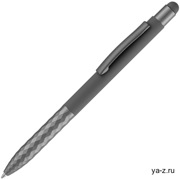 Ручка шариковая Digit Soft Touch со стилусом, серая