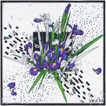 Платок шелковый Delicate, ирисы