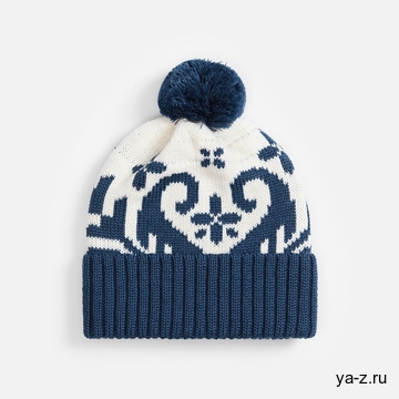 Шапка Wintertude, синяя с белым