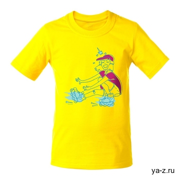 Футболка детская Roller Skates, желтая, 6 лет